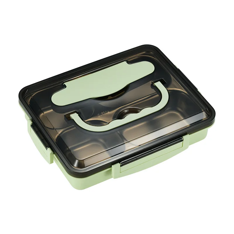 

Eco Friendly BPA Free Portable 304 Stainless Steel Bento Lunch Box With Cutlery, Green/black/pink/blue