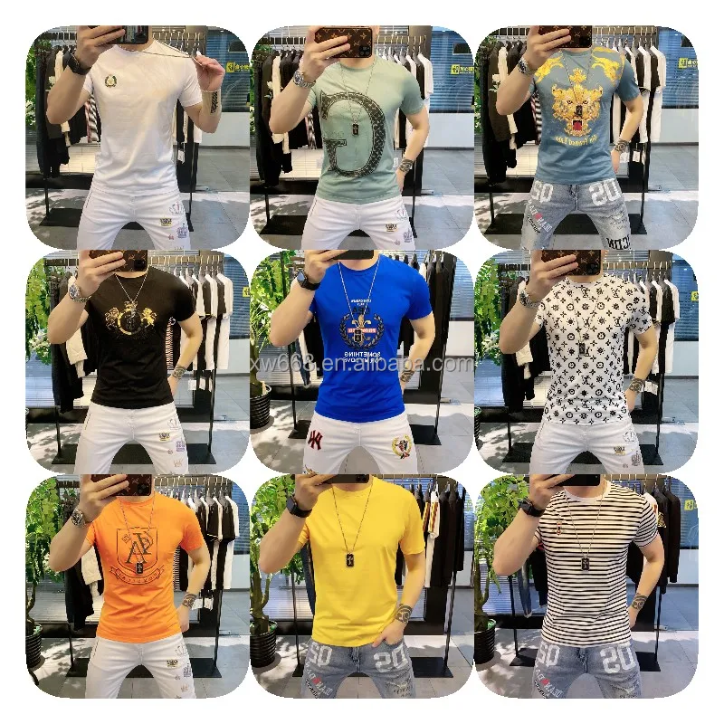 

Manufacturers direct selling new low-priced short-sleeved round collar shirt men's T-shirt 100% cotton multi-color T-shirt, Customized color