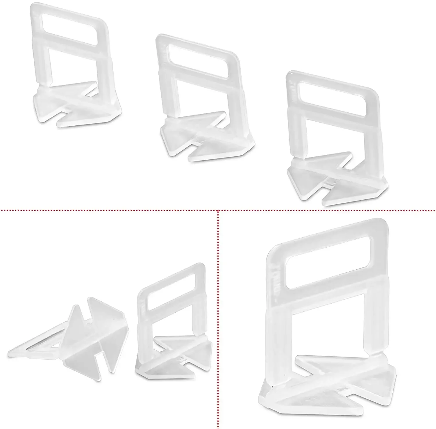 CHEVALIEROUS 1mm 1.5mm 2mm 2.5mm 3mm Ceramic Tile Leveling Install Tools Plastic Tile Leveling System Clips