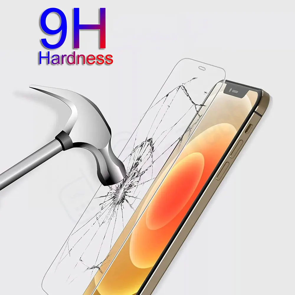 

Free shipping 9H 2.5D clear film tempered glass screen protector for apple iphone 13 pro max 12 11 x xr xs xs max 8 7 6 plus