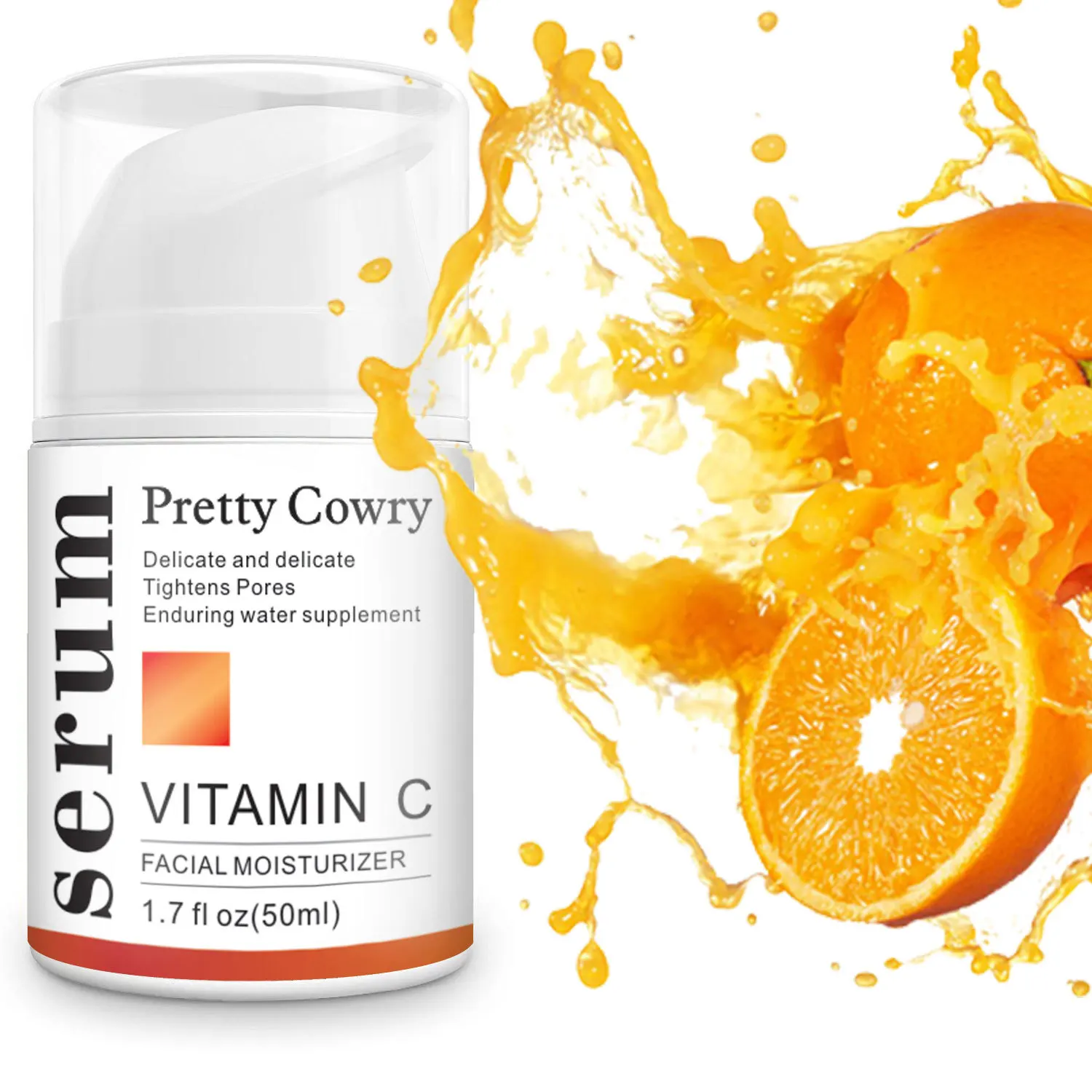 

Pretty Cowry Women Face Care Whitening Delicate Shrink Pores Moisturizing Vitamin C Facial Serum