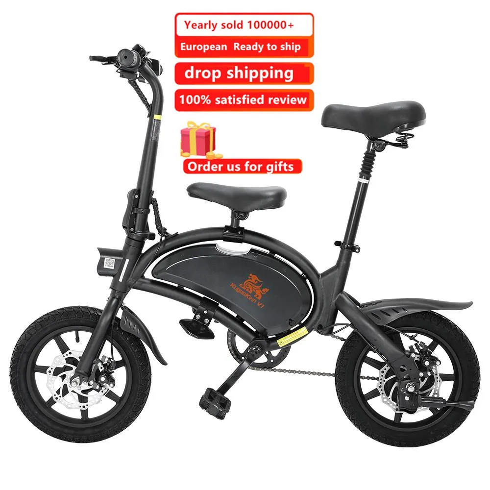 

EU STOCK Duty Free Kugoo Kirin B2/V1 14 Inch Fat tire Folding Electric Moped Bike 48V 400W 45KM/H bicycle