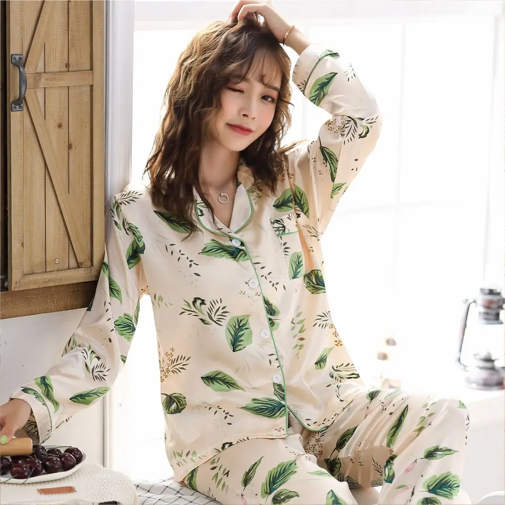 

Wholesale Long Silk Pajamas 100% Silk Women Elegant Pyjamas satin pyjamas