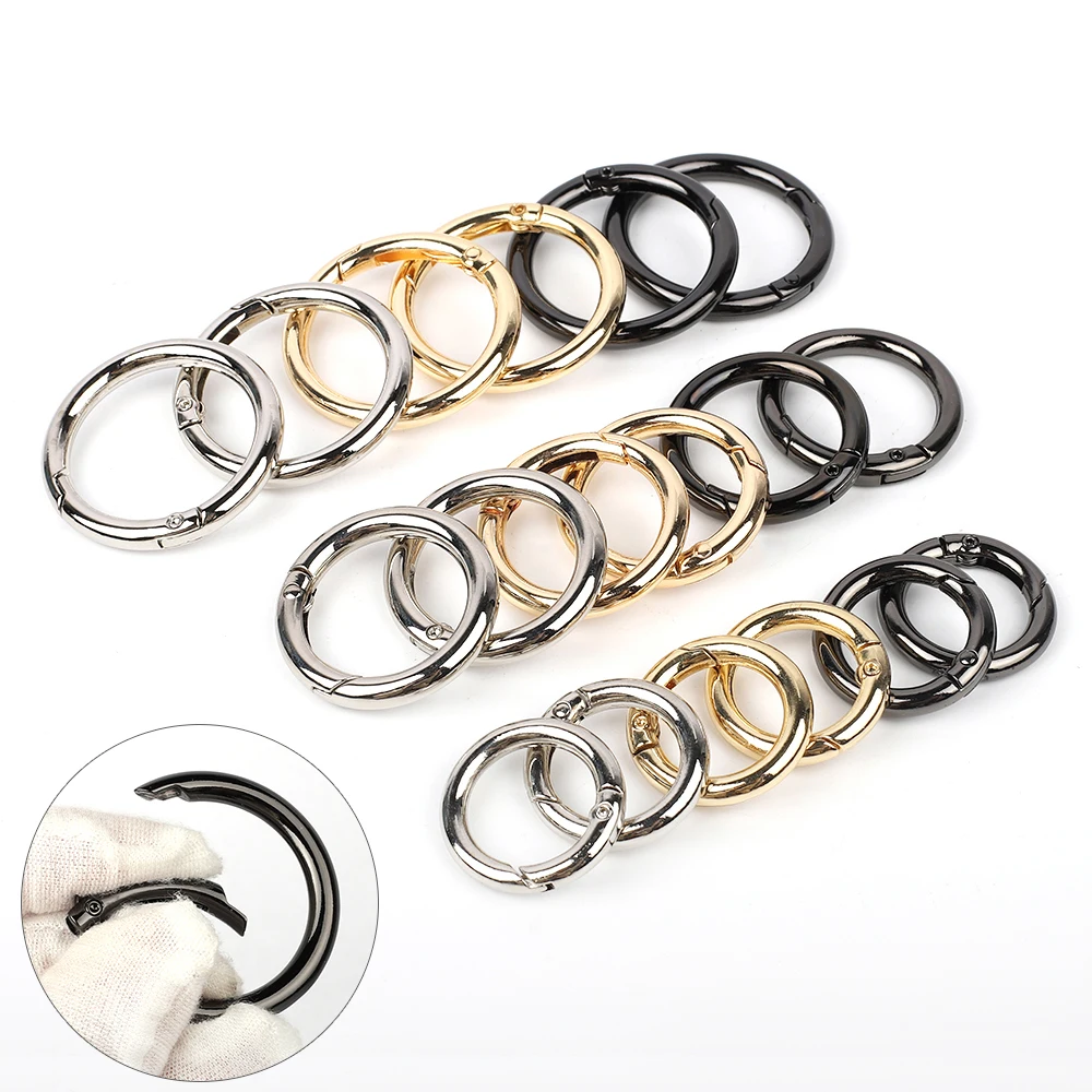 

Metal Purse Buckles 13/16/20/25/28/33mm Spring O Ring Round Carabiner Snap Hook Spring Keyring Clasp DIY Jewelry Bag Accessories