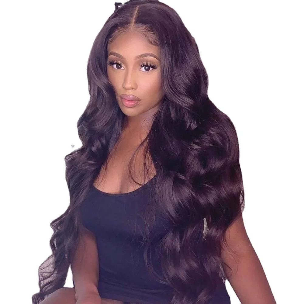 

Factory Supplier Selling Cheap Unprocessed Peruvian Virgin Body wave Human Hair Swiss Lace Front Closure Wig For Black Women