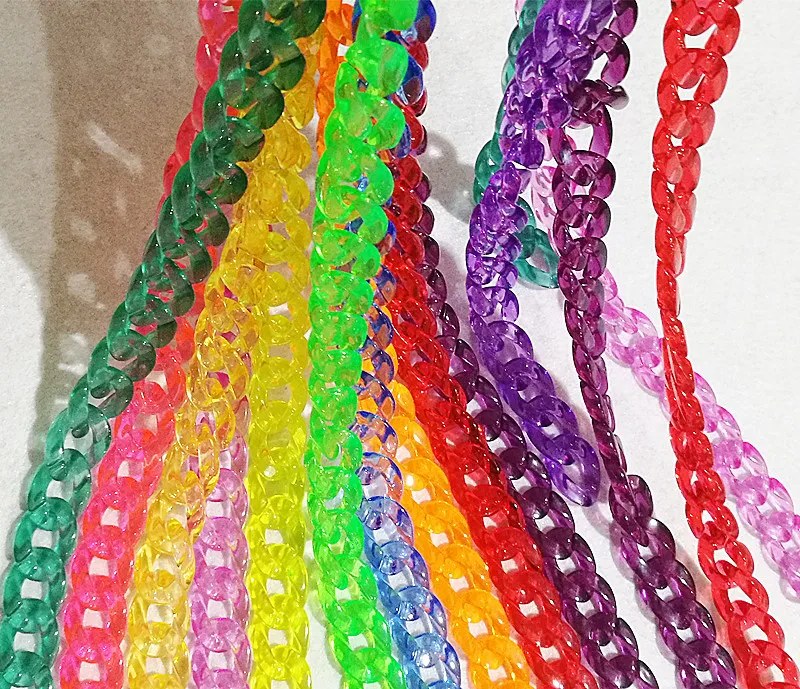 

Acrylic Color Transparent Glasses Chain Long Chain Trendy 2020 Acrylic Necklace Chain Necklace