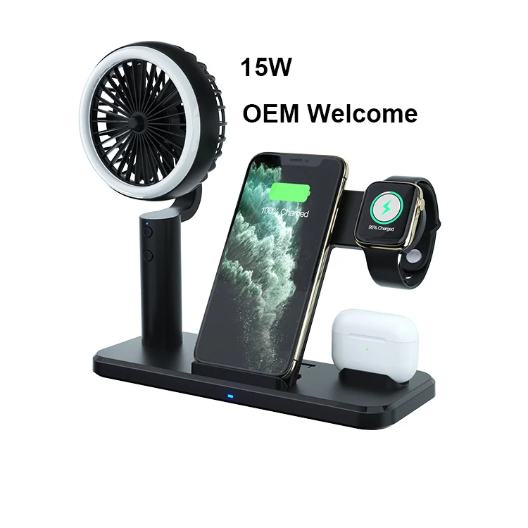 

2021 15W 3 In 1 Fast Portable Qi Magnetic Phone Stand Wireless Charger For iPhone