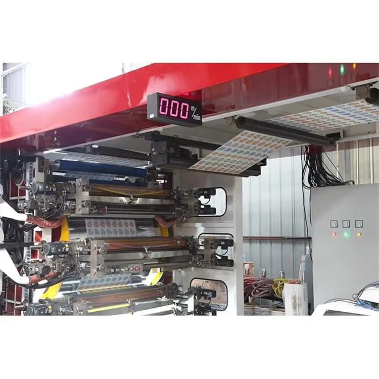 
6 color Full Servo CI central drum flexo printing machine 