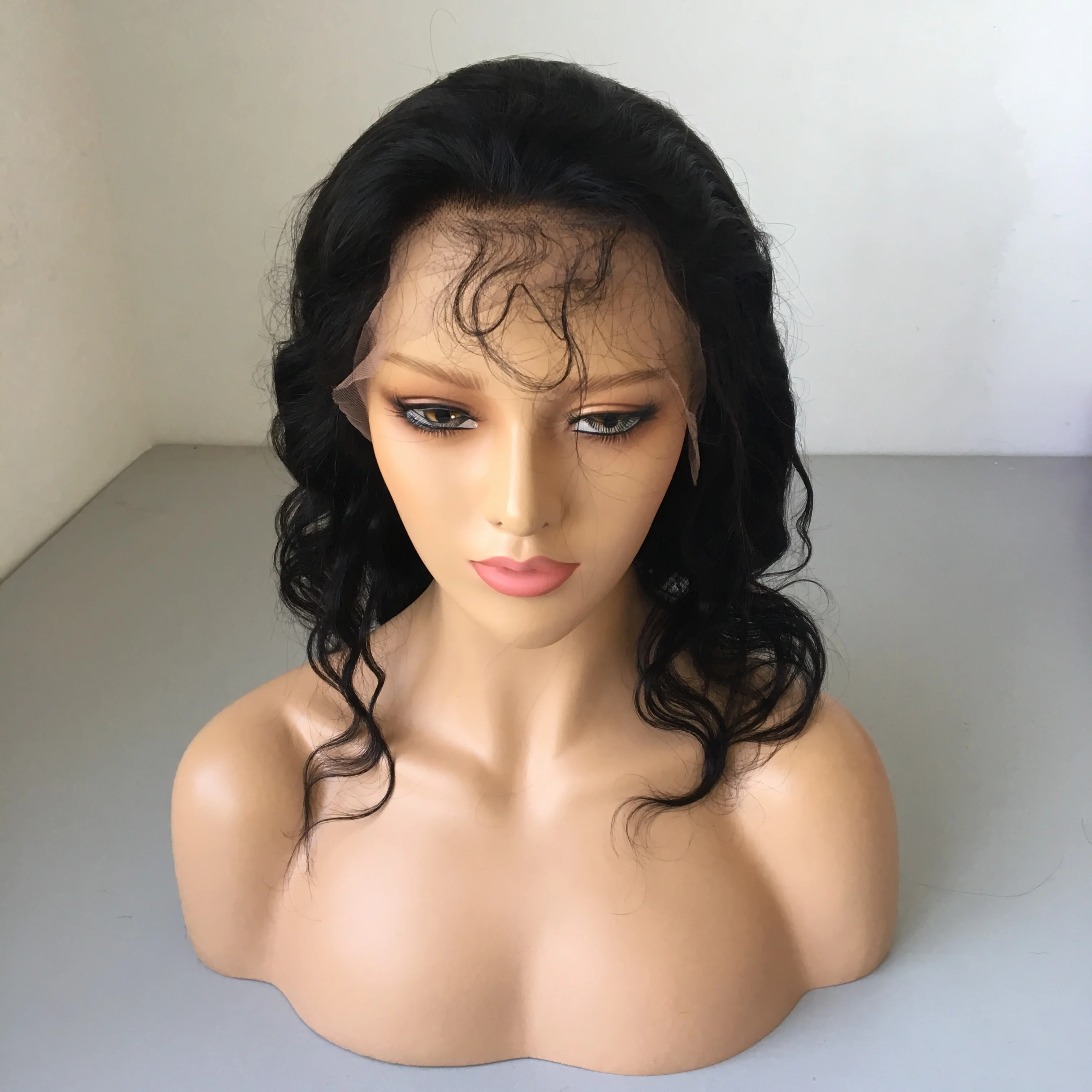 

Wholesale 9A Brazilian Virgin Hair Short Hair Wig Body Wave Lace Front Human Wig For African Women