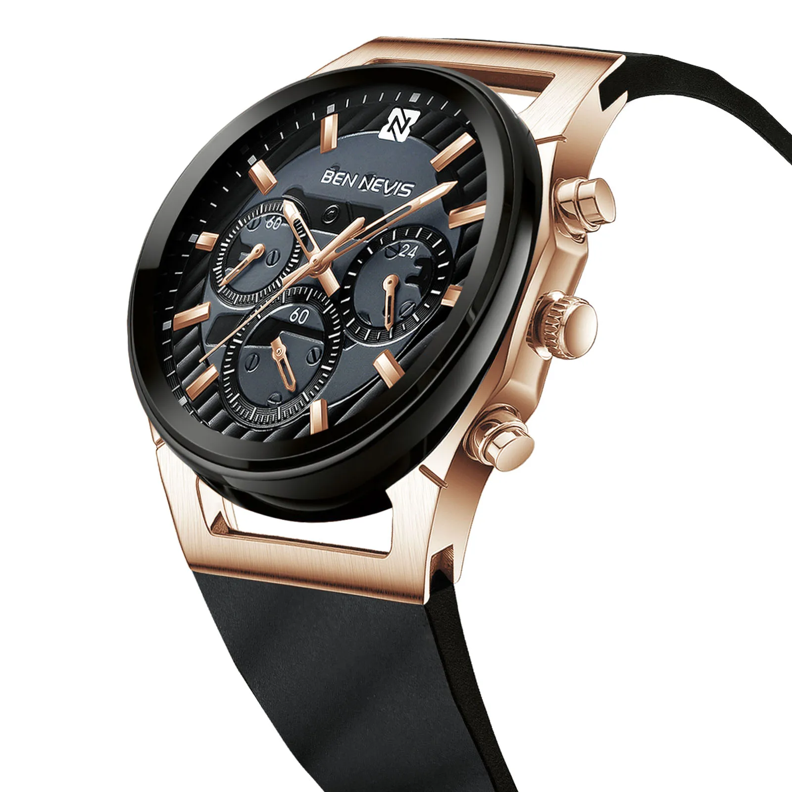 

Factory price men waterproof custom brand logo alloy watch case silicone watchband suitable for men leisure sports