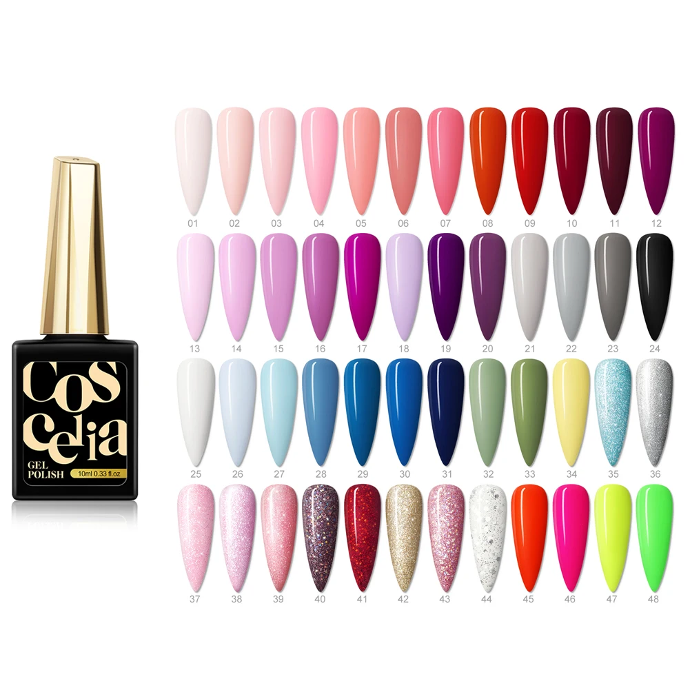 

COSCELIA Professional Nail Polish Color Salon 48 Color UV Gel Nail Polish, 48 colors