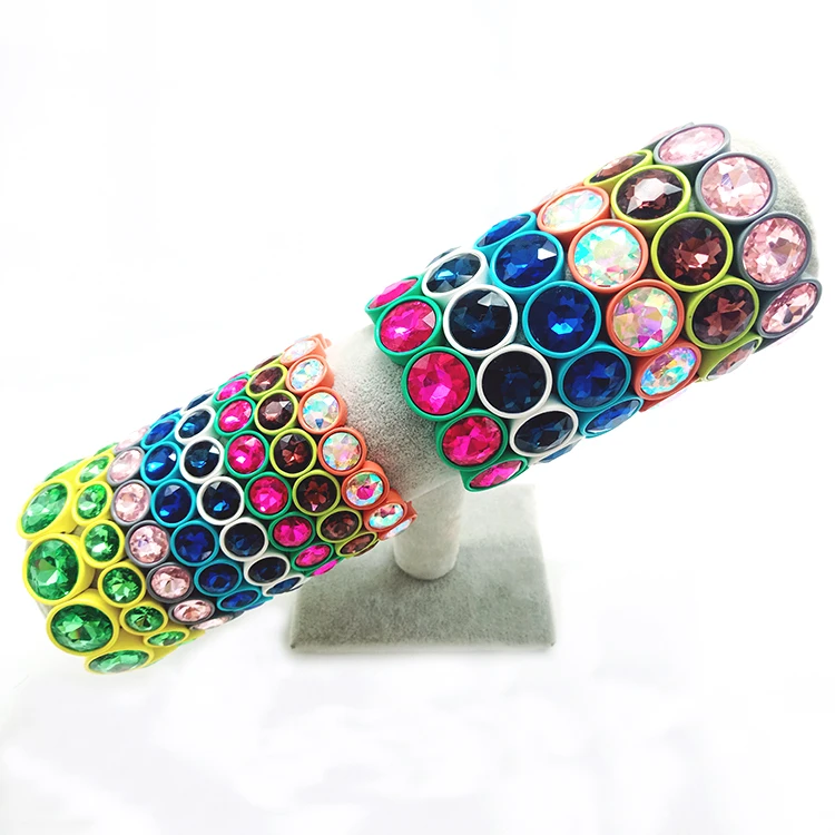 Fashion desgin Boho Colorful Crystal Rhinestone Bangle Tile Bead Bracelet for women accessories
