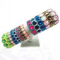 

Fashion desgin Boho Colorful Crystal Rhinestone Bangle Tile Bead Bracelet for women accessories