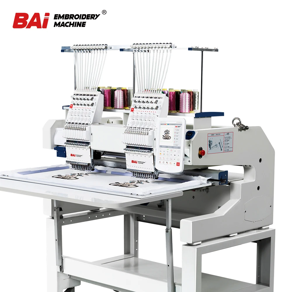 

BAI hot sale commercial dahao computer 12/15 needle two heads embroidery machine price