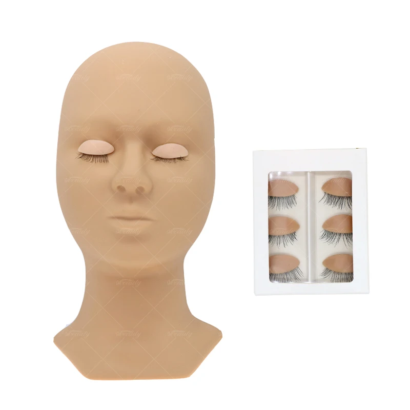 

Wholesale Cosmetology Soft Silicone Mannequin Head Replaceable Eyelids, Skin color