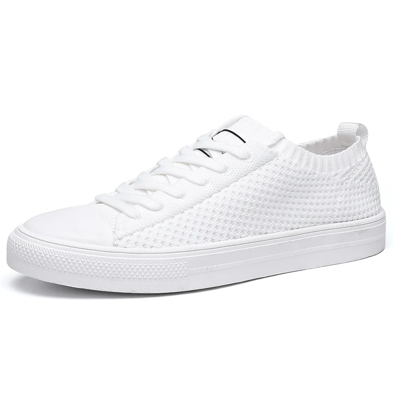 

New arrival summer breathable fly knit scok lace up sport shoes sneakers men