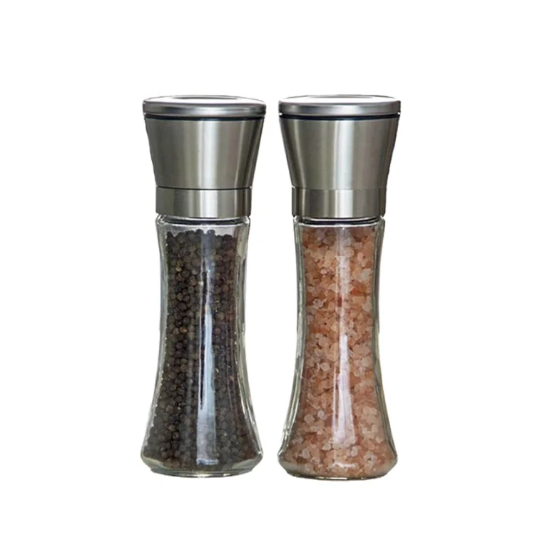 

Stainless Steel Sets Manual Spice pink salt grinder Pepper Mill/Salt & Pepper Mills 180ml Glass Pepper Grinder, Customized