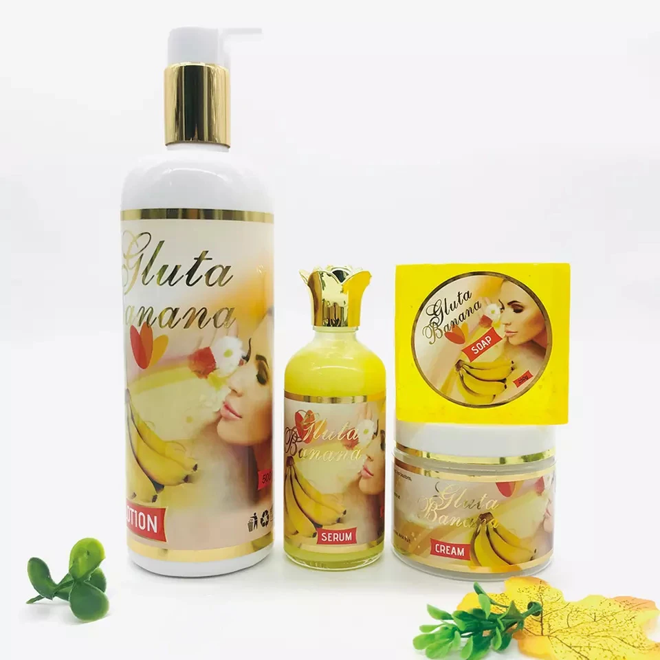 

Organic Skincare Gluta Banana Whitening Cream Lotion Serum Soap Women Skin Care Set for Black Women