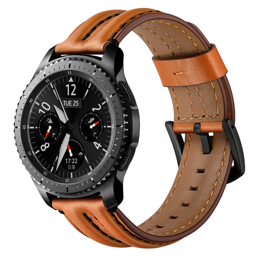 

Yapears Leather Wrist Band  Smartwatch Strap Watch for samsung galaxy S3 22MM Watchbands brown