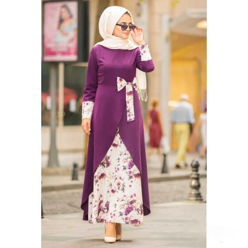 

2021 Summer New Design Women S Casual Skirt Dress Explosions Muslim clothes national retro long sleeve dress wholesale.