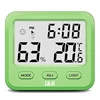 J&R Indoor LCD Max Min Clock Temperature Humidity Meter Smart Design Wall Mounting Thermometer Digital LED Thermo Hygrometer