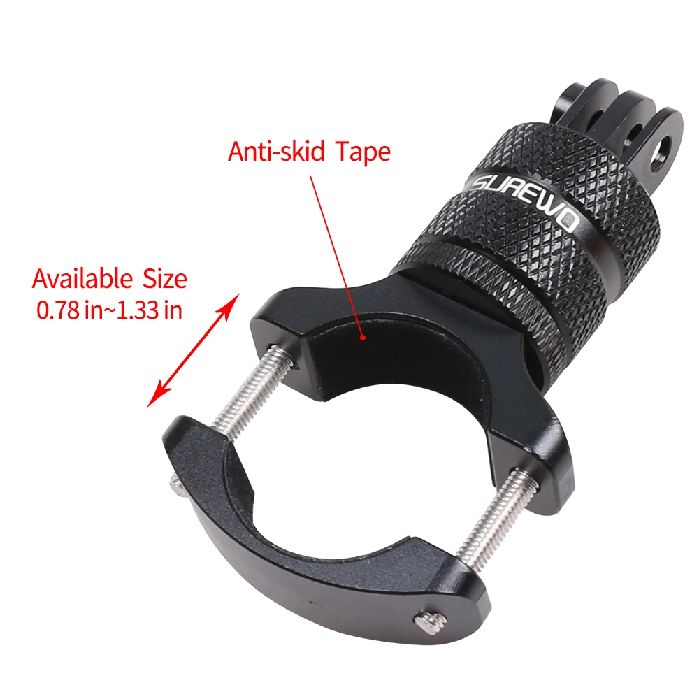
SUREWO Aluminium Bike Handlebar Holder Bicycle Mount for GoPro Hero 7/(2018) 6 5 Black DJI Osmo Action and More 