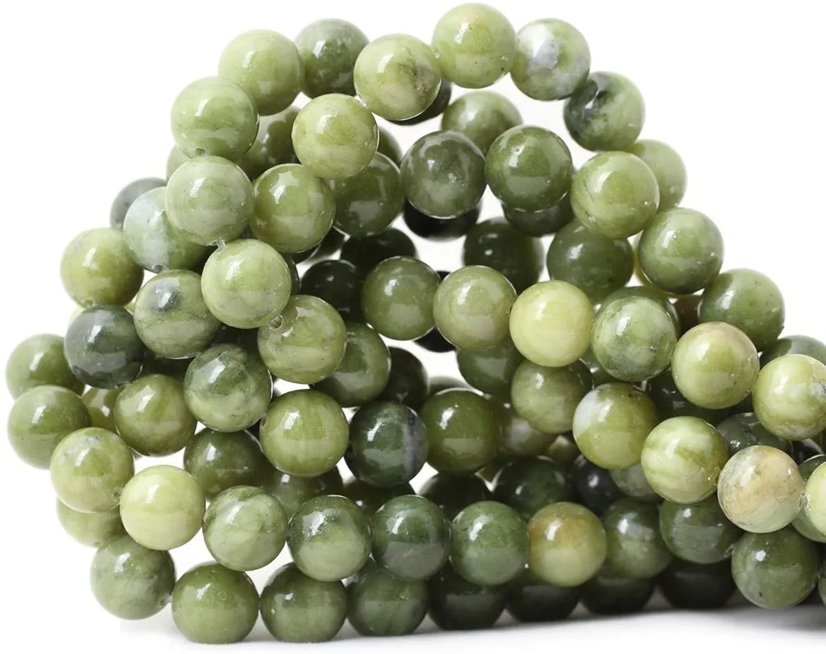 

8mm Natural Green Jade Green Stone Round Loose Beads