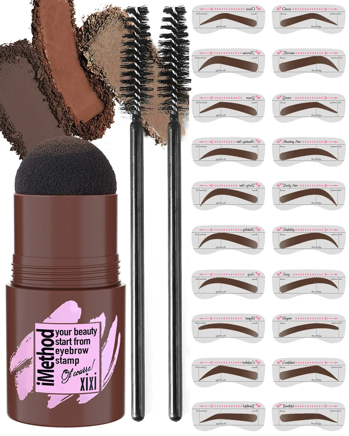 

1 Step Eyebrow Stamp and Shaping Kit for Perfect Brow 24 Eyebrow Stamp Stencils Kit