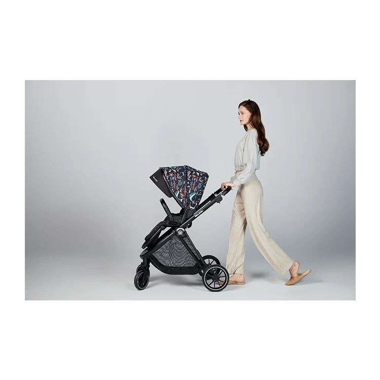 

Wholesale foldable one touch double brakes strollers walkers carriers baby newborn pram, Black