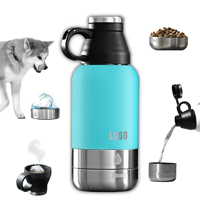 

STOCK NEW Amazing outdoor 3 IN 1 TRAVEL sports Wide Mouth Insulated Double Wall Stainless Steel Water Bottle pets share
