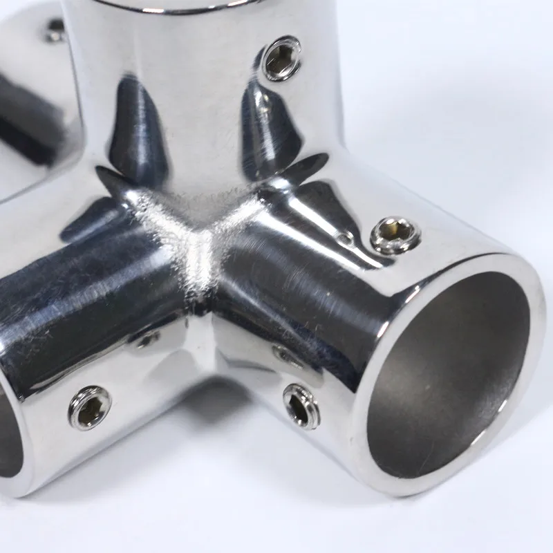 SHENGHUISS Boat Hand Rail Fitting Marine Grade 316 Stainless Steel Polished Pipe Connector With L Shape Hex Key 1 Inch 90°Elbow