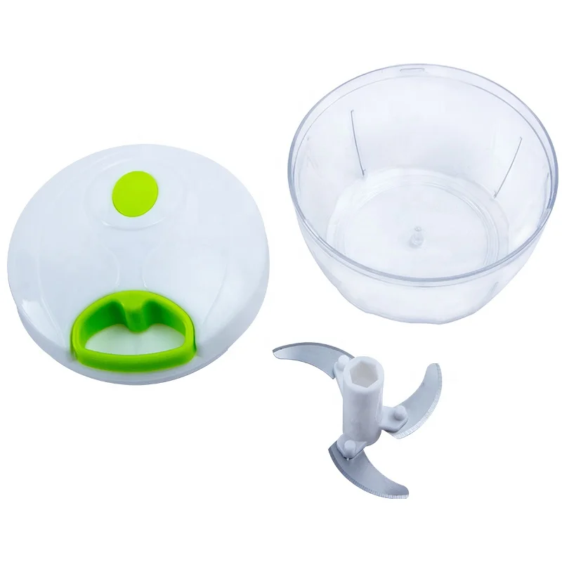 

kitchen Tool Plastic Cutter Hand Pull Speedy Chopper Manual garlic chopper cutter, White+green