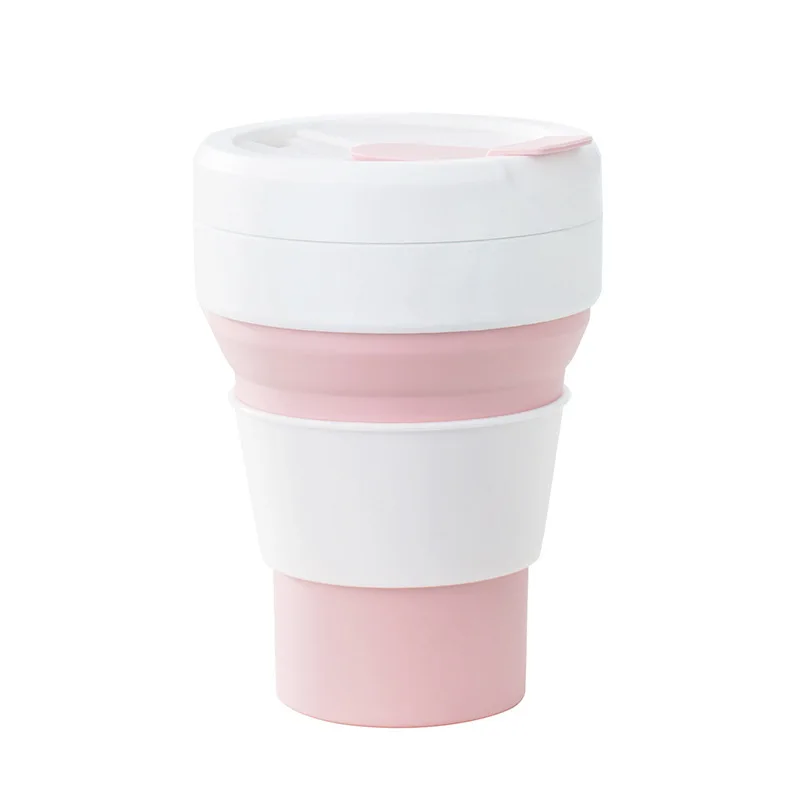 

BPA Free Reusable Collapsible Leak Proof Travel Coffee Heat Resistance Silicone Mug, Customized color