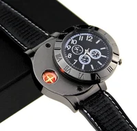 

Military USB Charging Lighter Watch Flameless Windproof Cigarette Lighters Rechargeable Electronic Sports Men Watches with box
