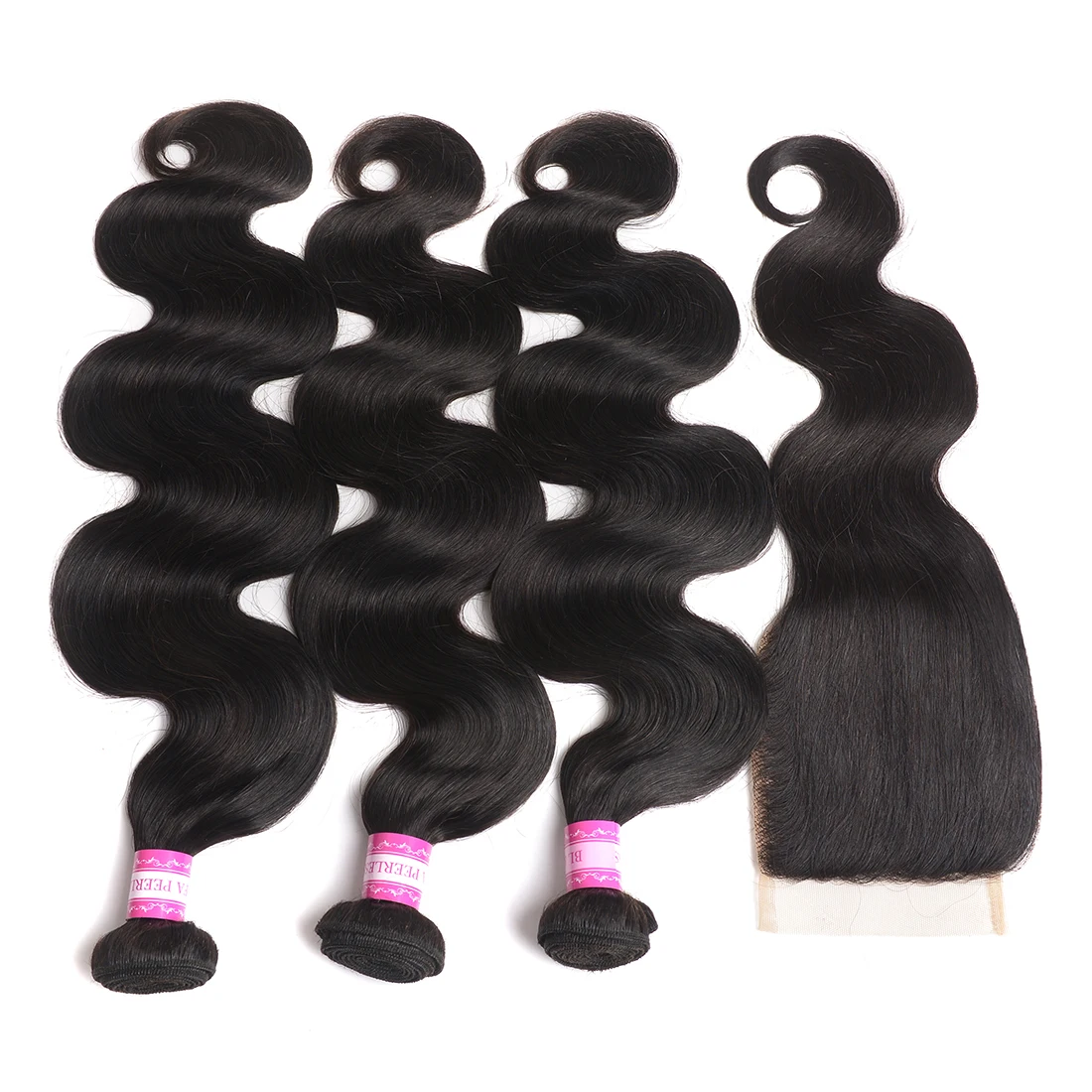 

10A luxury natural hair bundles with body wave closure bundles, Natural colors