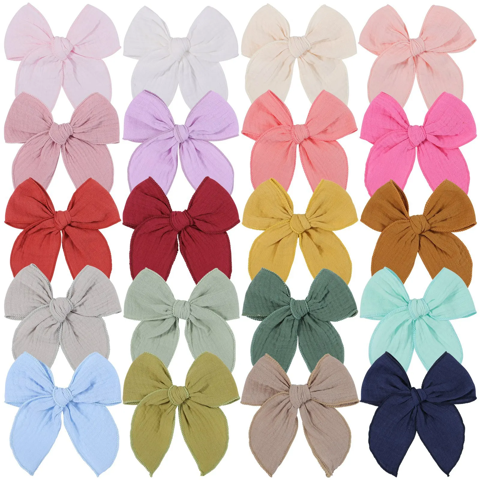 

5.4 Inch Fable Hair Bows for Girls Satin Solid Color Large Girl Bow with Alligator Clips