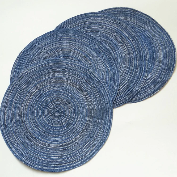 Washable Non-slip Insulation Placemat Set 4PC Dining Table Natural Straw Placemat