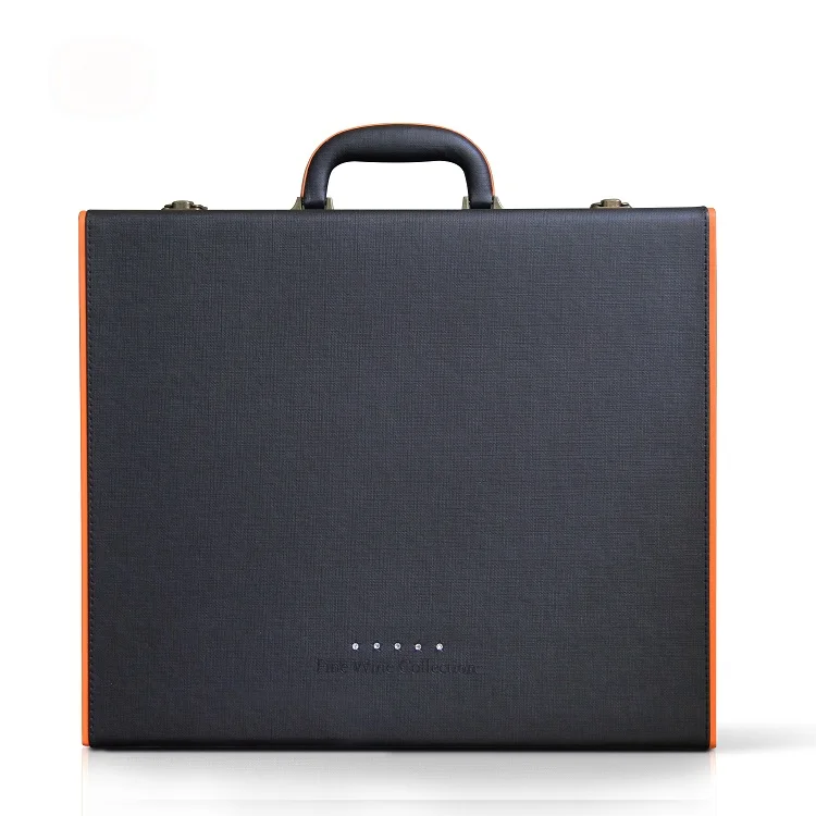 

Luxury PU leather wine glass packaging boxes, 4 bottle gift wine box set for sale