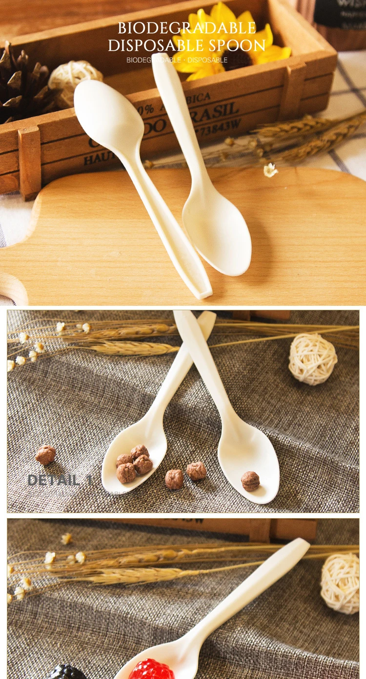 Inflight disposable cutlery nature plastic chinese soup spoon for sale