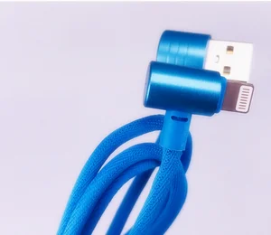 1m USB cable for iphone Cables 90 Degree Right Angle 2A Fast Charger L Bending Design Cord for iPhone iPad