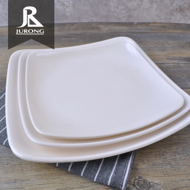 

Modern unbreakable white tableware square plate luxury dinner set, White or customized