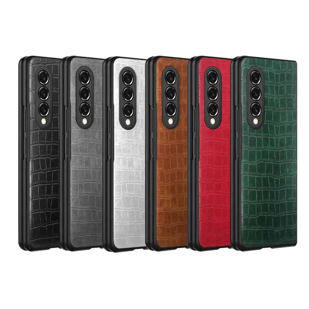 

Hot selling Z fold3 mobile phone case luxury folding screen leather case for samsung z fold 3 5G, 5 colors