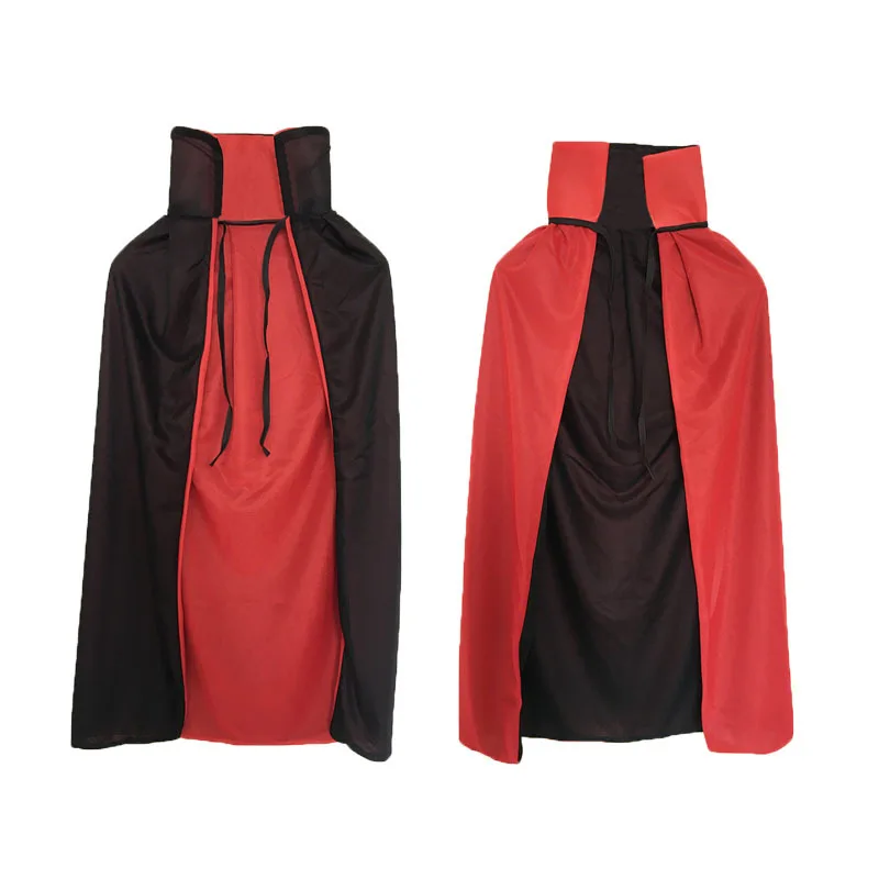 

Halloween cloak show party dance party red and black double-sided stand-up collar cloak hooded death vampire cloak children cloa