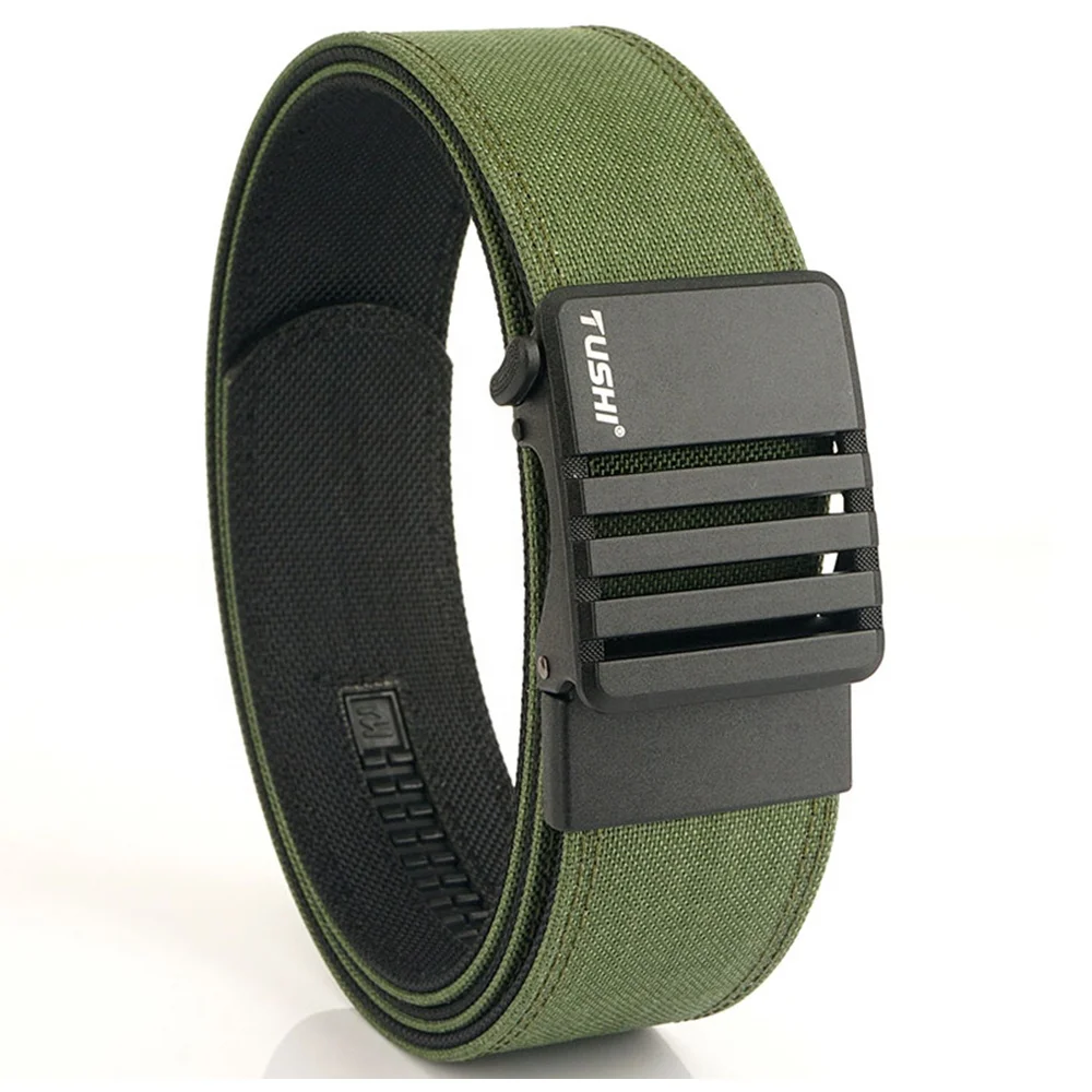 TUSHI Heavy Duty Tactical Belt Quick Release Outdoor Nylon Sport Canvas Alloy Buckle 4.3CM Width 120CM Customizable Casual