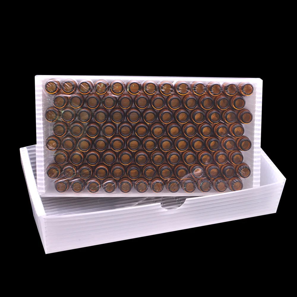 
Chromatography Vial 1.5ml With 9mm Lid & Septa Automatic Parse Sample Bottle With Scale 100pc 