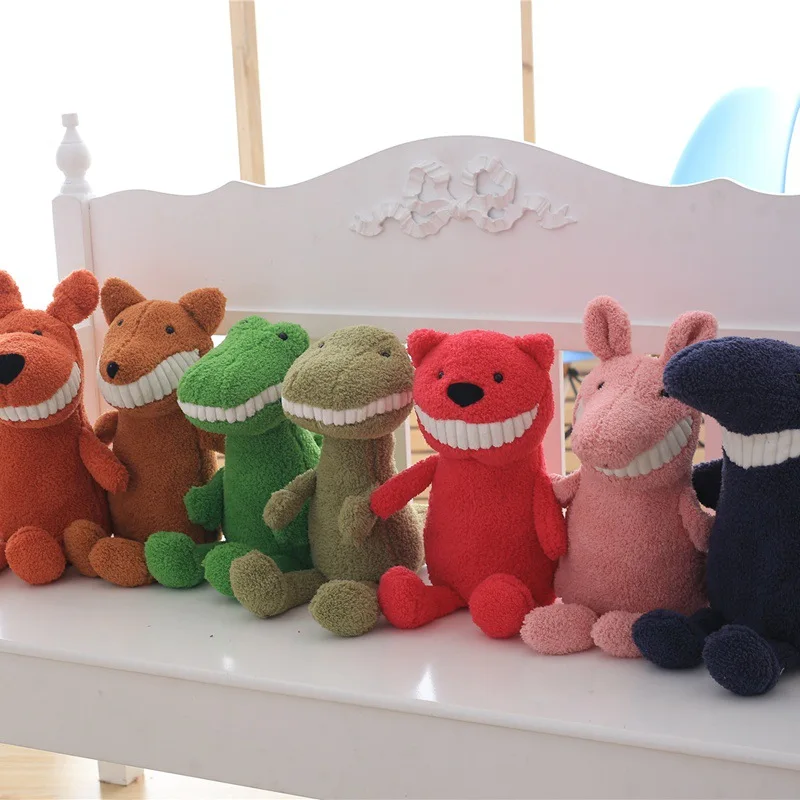 

New Animal Smile Big Tooth Doll Creative Plush Toys Wholesale Elephant Dinosaur Foreign Trade Pig Doll Grab Machine Doll For Kid