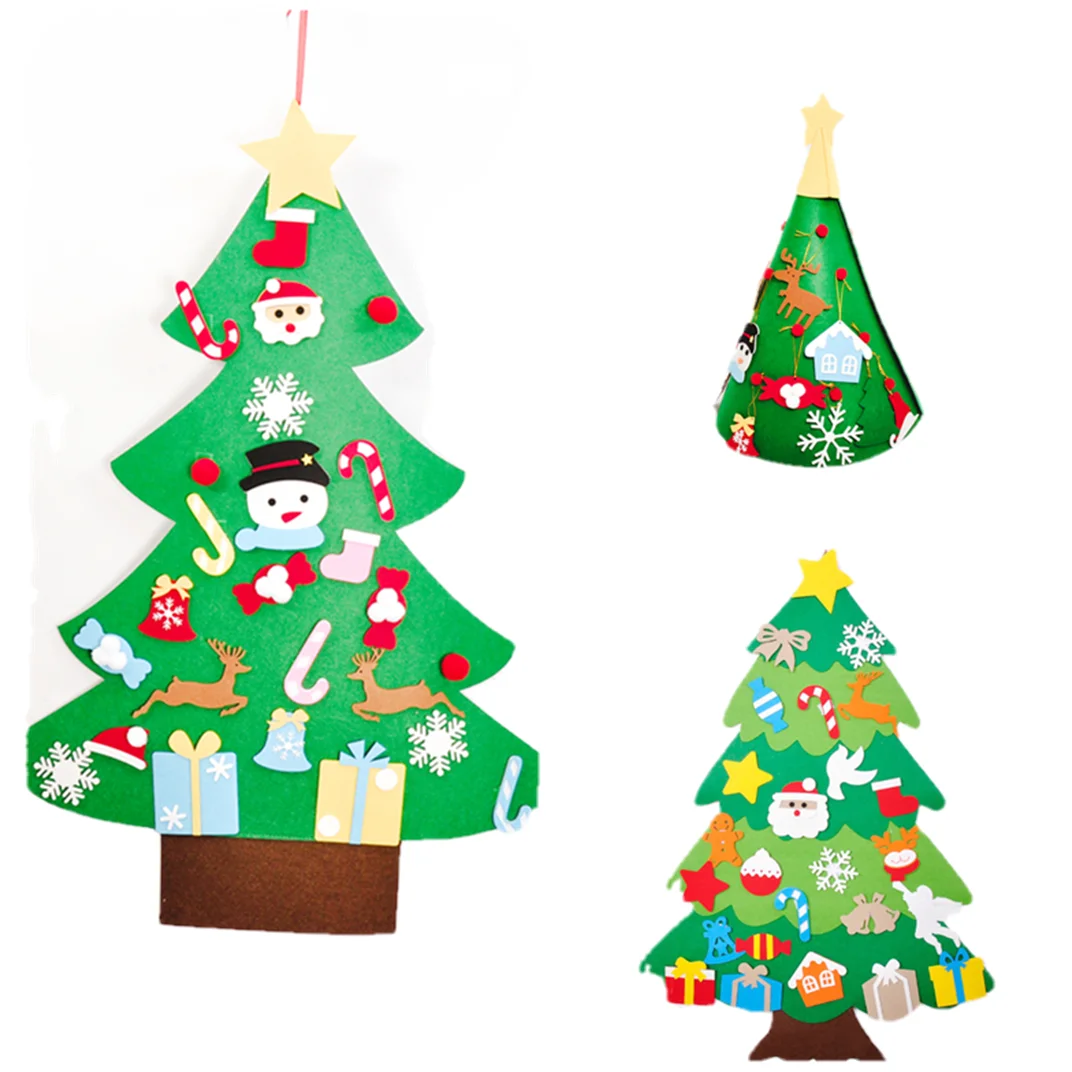 

Custom felt Christmas tree children's puzzle toys felt Christmas ornaments environmentally friendly wall decoration