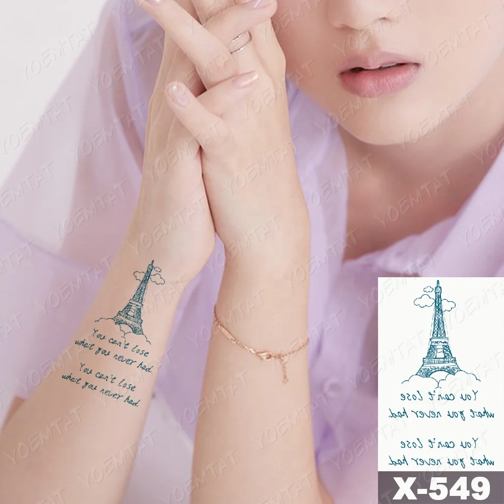 

New Design Hand Blue And Black Pattern Water Transfer Tattoo Sticker, Cmyk