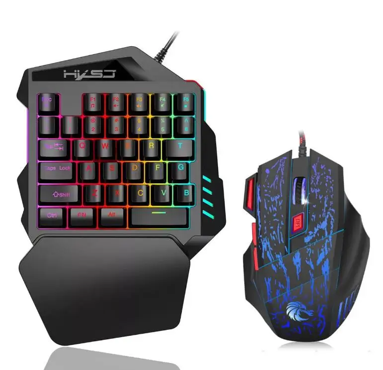 

One - hand game Mechanical keyboard left hand set compact mini portable mobile phone game keyboard mouse set