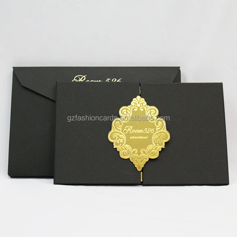 

Black Color Luxury Hardcover Clear Acrylic Invitation cards custom birthday invitation cards thank you cards